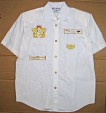Vintage Harbour Vue Women's White Button Shirt Embroidered Padded Cotton Size 14 picture
