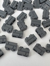 100 BRAND NEW LEGO 1x2 DARK GRAY BRICK WALL MASONRY CASTLE STONE PROFILE 98283 picture