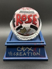 Pete Rose Hand Painted 1/1 Pop Art Baseball Artist Auto CARTER X Reds Hit King picture