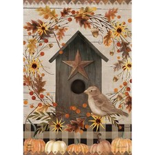 Briarwood Lane Primitive Fall Birdhouse Garden Flag 12x18 picture