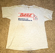 Vintage Fruit of the Loom Best Men's L Gray D.A.R.E. Graphic Crew Neck Tee picture