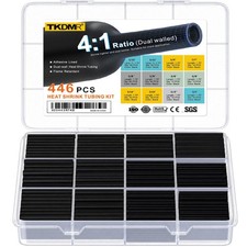 446 Pcs Heat Shrink Tubing Kit - 4:1 Ratio Adhesive Lined, Marine Grade Shrink picture