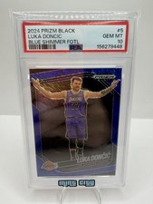 Panini 2024-25 Prizm Black Luka Dončić FOTL #5 Blue Shimmer Prizm /35 PSA 10 picture