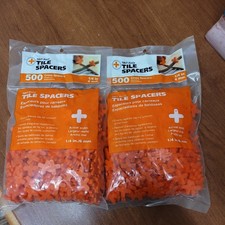 Tavy Basix Tile Spacers 1/4in 6mm 500 Cross Pcs Orange Plastic  2 bags/1000 Pcs picture
