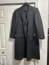 Vtg 1960s Chester Barrie Grey Wool Overcoat Coat Maurice Anderson Hotel Utah 42 picture