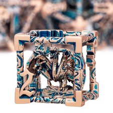 ARUOHHA Hollow DND Dice Set Copper Blue 5-Headed Dragons D and D Dice with Gi... picture