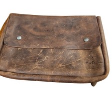 Hide and Drink Brown Leather Laptop Sleeve Document Clutch Rustic Handcrafted picture