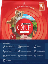 New w/ Purina ONE Plus Healthy Weight Dry Dog Food Turkey 31.1-Lb Authentic Seal picture