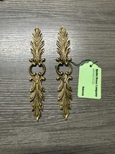 2 Antique Vintage Old Retro Hollywood MCM Brass Furniture Ornate Decorative (163 picture