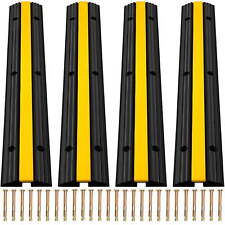 4 Pack of 1-Channel Driveway Rubber Speed Bumps Heavy Duty 22046 LBS Load Capaci picture