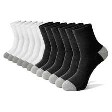6 Pack Men's Cotton Crew Socks Cushioned Breathable Work & Athletic Socks picture