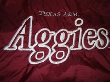 Red Oak Texas A&M Aggies Mens Large L XL Zip Embroidered Nylon Satin Jacket picture