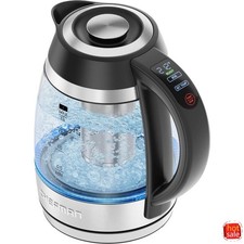 Chefman 1.8L Borosilicate Glass Electric Kettle 1750W, Silver & Black picture