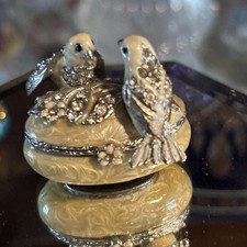 Jay Strongwater Love Birds Swarovski Enamel Trinket Box  picture