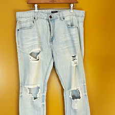 CJ Black Men’s Light Wash Blue Denim Distressed Slim Skinny Jeans Size 36 picture