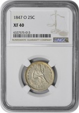 1847-O Liberty Seated Silver Quarter EF40 NGC picture