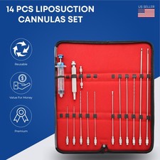 14 Pcs Liposuction Cannulas Set Luer Lock Face Fat Transfer Surgery Cosmetic Kit picture