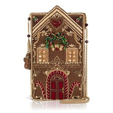Mary Frances Candy Cottage Crossbody Phone Bag Beaded Zip Handbag Brown Purse NW picture