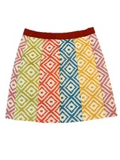 NWT FRNCH Paris Salome Multi Aztec Mini Skirt Sz S Embroidered Boho Textured picture
