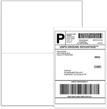 200 Half Sheet Self Adhesive Shipping Labels, Laser/Ink Jet White picture