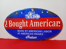 Vintage I Bought American Indian Motorcycle Porcelain Enamel Sign 7