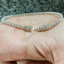 5.0Ct Certified Round Cut Diamond Tennis Bracelet  14K White Gold size 7.5 inch picture