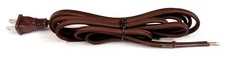 8 ft Brown Rayon Cloth Covered Electric Lamp Cord w/ End Plug, DIY Lamp Repair  picture
