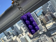 LEGO Purple 2x4 Brick Key Chain (853379) – Brand New picture