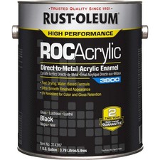 RUST-OLEUM 314387 Acrylic Enamel Coating,Black,1 gal,Can 454H19 picture