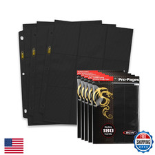 BCW Double-Sided 9-Pocket Black Pages - 50x Trading Card Binder Sheets picture