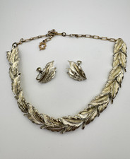 Vintage Star Necklace Earrings Set  Feather Leaf Links picture