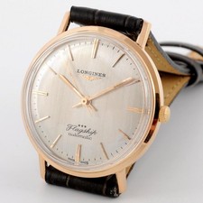 0% TARIFFS LONGINES FLAGSHIP 3413 SOLID 18K ROSE GOLD LARGE MEDALLION AUTOMATIC picture
