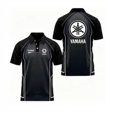 Custom Name Yamaha Racing Black Logo Men's Shirt Size S-5XL picture