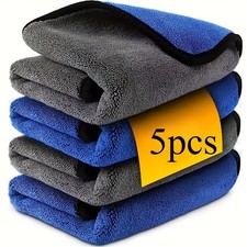 5 Pack Premium Microfiber Car Drying Towels Ultra Absorbent Auto Detailing Cloth picture