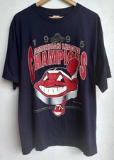 VTG 1995 Cleveland Indians T-Shirt World Series American League Champions HN4240 picture