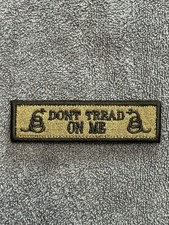 DON’T TREAD ON ME GADSDEN FLAG 1x4 Embroidered Morale Patch Hook Backing New picture