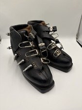 Vintage 1960s Rieker Leather Ski Boots Men 11 M Germany 5-Buckle Cable picture