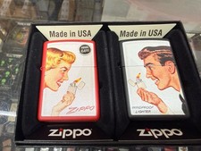 Zippo Pocket Lighter Special Edition Discontinued Made In USA Set Of 2 picture