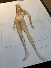 Sonny Lewis Costume Design Sketch of Cave Woman/Sasquatch picture