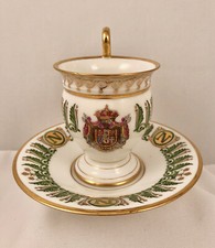 Antique Imperial Sevres Chocolate Cup Saucer Napoleon Bonaparte King of Italy N picture