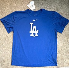 Nike Los Angeles Dodgers MLB Dri-FIT Short Sleeve T-Shirt Blue/White Mens XXL picture