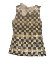 Designer Small P.A.R.O.S.H. Checkerboard Sequin Top Y2K Lined NWT MSRP 550.00 picture
