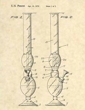 Marijuana Water Pipe Vintage Patent Art Print - Vintage Antique Marijuana - 886 picture