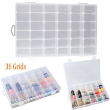 2Pack Plastic Organizer Container Box 36 Compartments Jewelry Bead Screw Storage picture