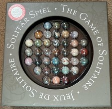 Authentic Models Jeux De Solitaire Semi Precious Solitaire Marble Game NEW picture