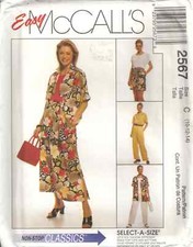 MCCALL'S 2567 MISSES SIZE 10-14 SHIRT, TOP, SKIRTS, PANTS, SHORTS SEWING PATTERN picture