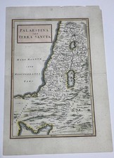 Rare 1799 Palestine Map HOLY LAND Hand Colored Engraving Cellarius Tab XXIV picture