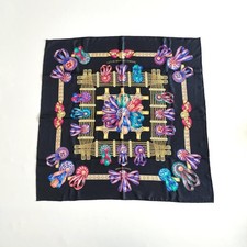 Hermes Carre 90 Silk Scarf Les Rubans Du Cheval Black excellent picture