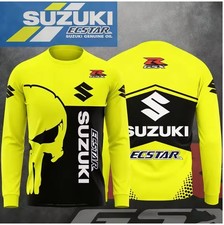 Custom Nam Suzuki Racing Team Yellow 3D Men's Long Sleeve Shirt S-5XL picture