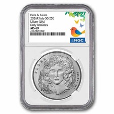 2026 Italy 1 oz Silver Flora & Fauna - The Lily MS-69 NGC (ER) picture